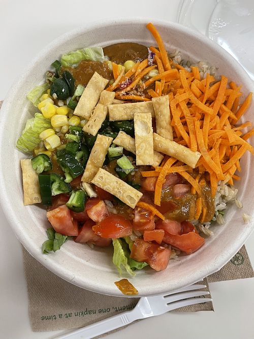 Vegan Spicy Buffalo Bowl (no cheese and vegan dressing )  at freshii - Bay St in Toronto