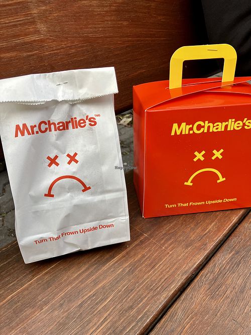 Packaging, only public outside seating available  at Mr.Charlie's - Sydney in Redfern