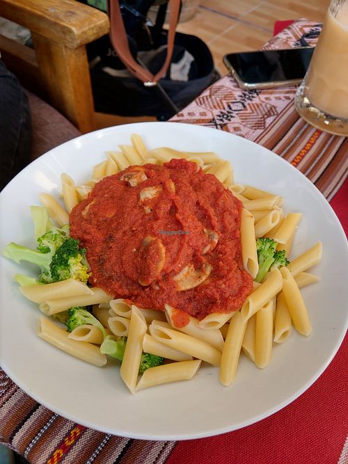 Pasta at La Casa de Bamboo in Huacachina