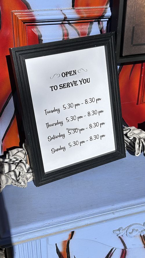 Hours posted May 2024  at Little Slice of Heaven Cheesecakes in Bend