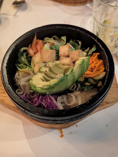 Tofu and avocado bibimpap at LUNA in Montreal