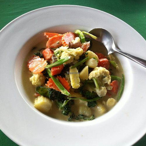 Vegetable curry (30,000 kip) at Riverside in Houay Xai