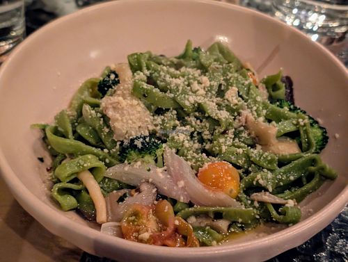 Fresh spinach pasta at Aliado Bar & Aperitivo in San Juan