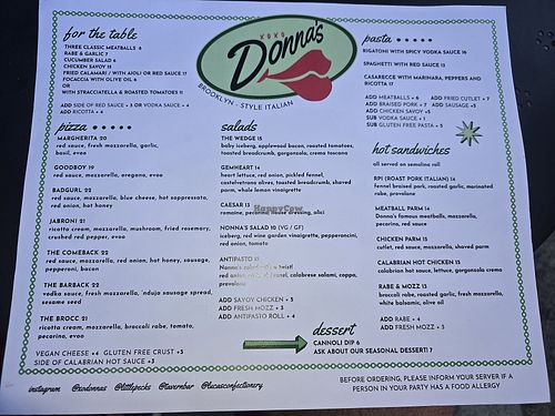 Limited menu, no plant based proteins. Vegan cheese for +$4 at Donna's Italian in Troy