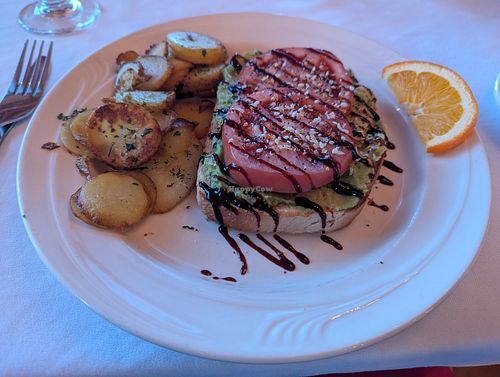 Avocado toast and breakfast potatoes at The Rangeley Inn in Rangeley