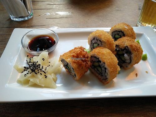 amazing crispy sushi with cucumber at Studio K in Amsterdam
