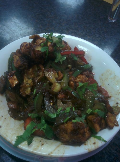 vegan spicy tofu at Bombay Spice in North West London
