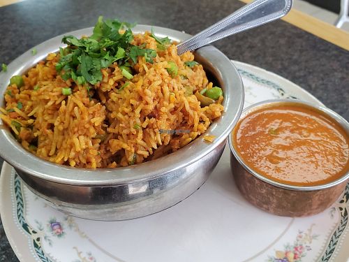 Mutter keema birani at Bombay Spice in North West London