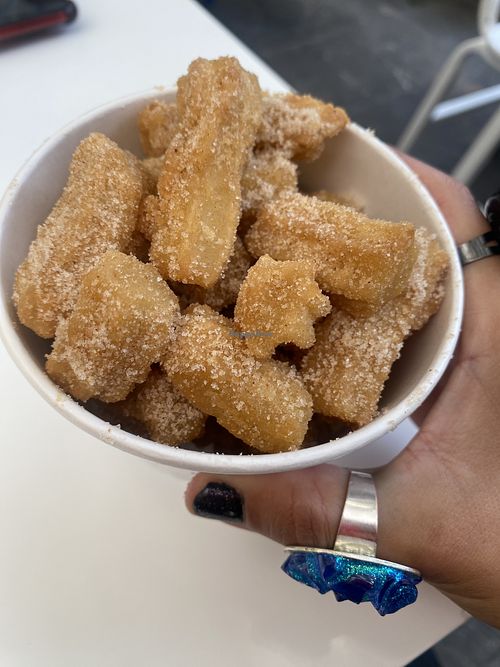 Close-Up of Moritos (Mini Vegan Churros) 😛💖  at Churrería El Moro - Coyoacán in Mexico City