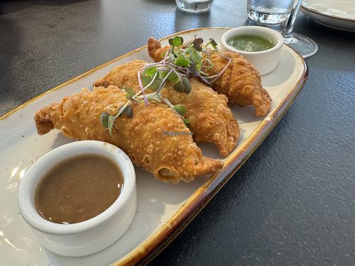 Empanada trio  at HAAM - Caribbean Plant Cuisine in Brooklyn