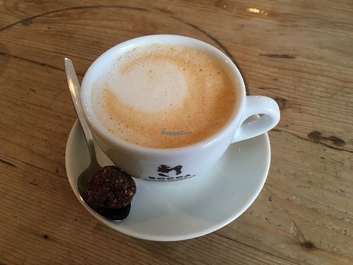 Rooibos cappuccino made with oat milk at Bataat in Amsterdam