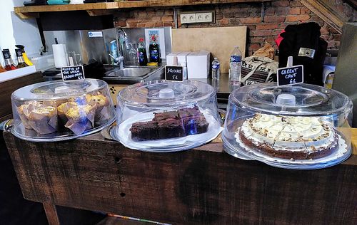 Vegan cakes at Izy Coffee in Brussels