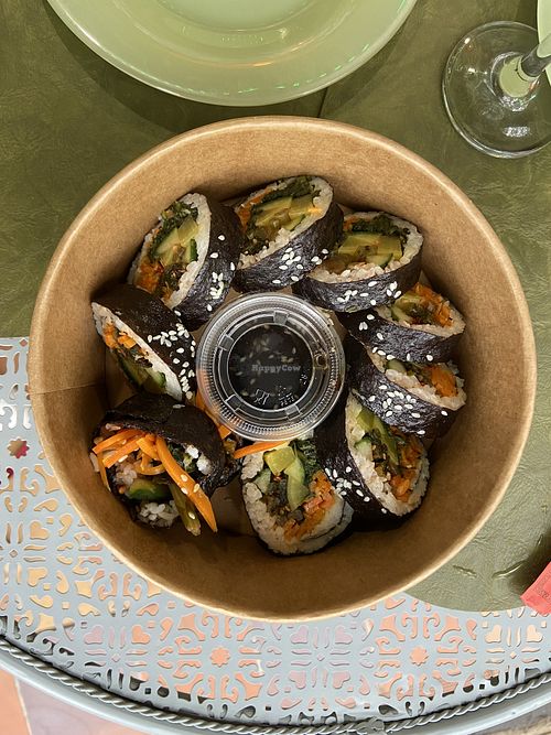 vegan Korean Gimbap  at Green Roses Cafe in Mouans-sartoux