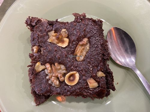 Vegan chocolate Brownie   at Green Roses Cafe in Mouans-sartoux