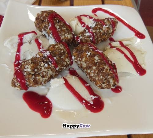 Almond Pineapple dessert at RohKostlich BistRoh in Speyer