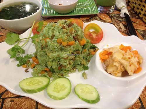 Green tea fried rice at Mani in Ho Chi Minh City