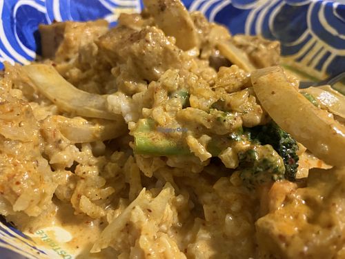 Yellow curry the next day (leftovers). Multiple servings ! So good the next day too. I had them add broccoli    at Yummy Thai in Richardson