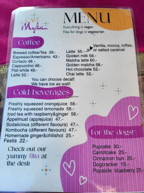 Menu 2 at Café Myka in Malmo