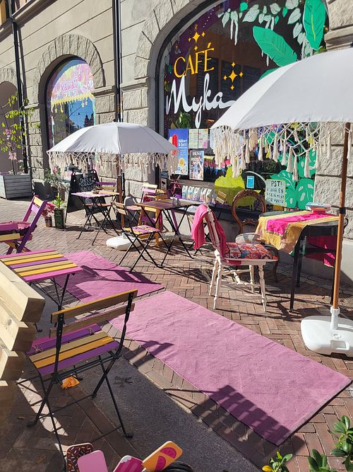 Outdoors at Café Myka in Malmo
