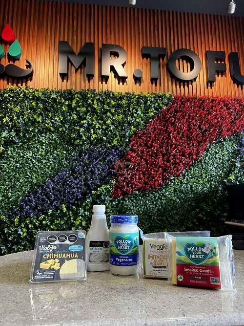 Quesos, aderezos, crema, yogurt. Todo 100% Vegano at Mr. Tofu in Veracruz