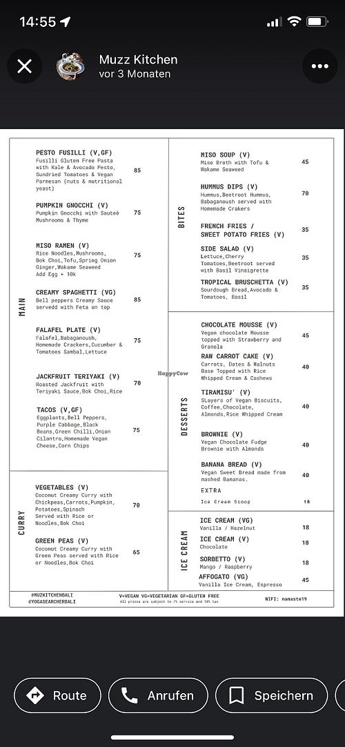 Menu  at Muzz Kitchen in Pecatu