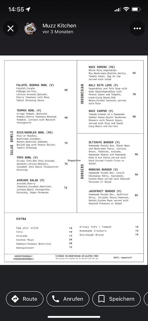 Menu2  at Muzz Kitchen in Pecatu