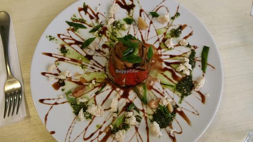 Vegan Eggplant Terrine at Meshek Barzilay in Tel Aviv