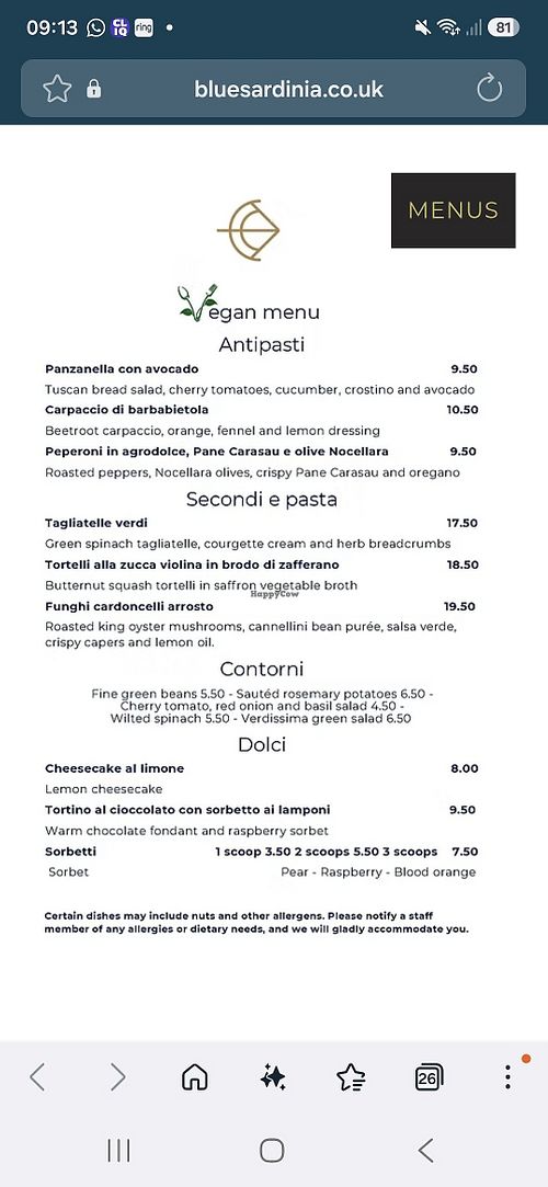  at Blue Sardinia Restaurant  in Guildford