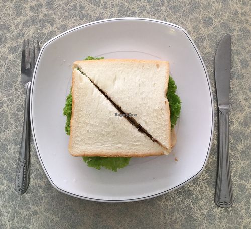 mushroom steak sandwich at Surn Yi Vegetarian Restaurant in Phnom Penh