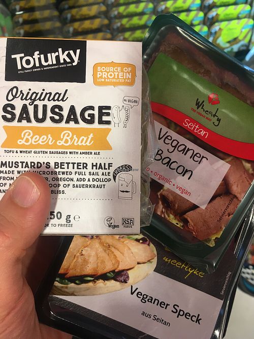 Some nice cold cuts and sausages at Veganz in Berlin