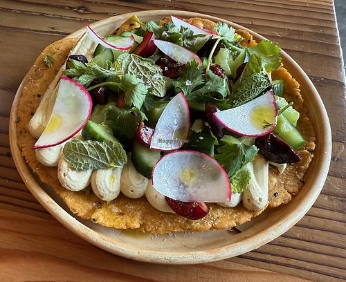 Cucumber tostada at Feral in Portland