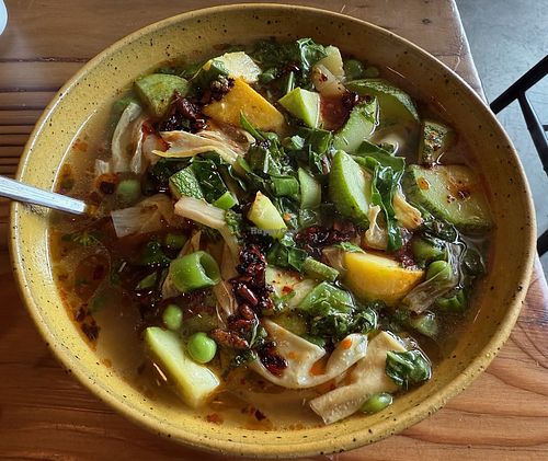 Yuba verde soup at Feral in Portland