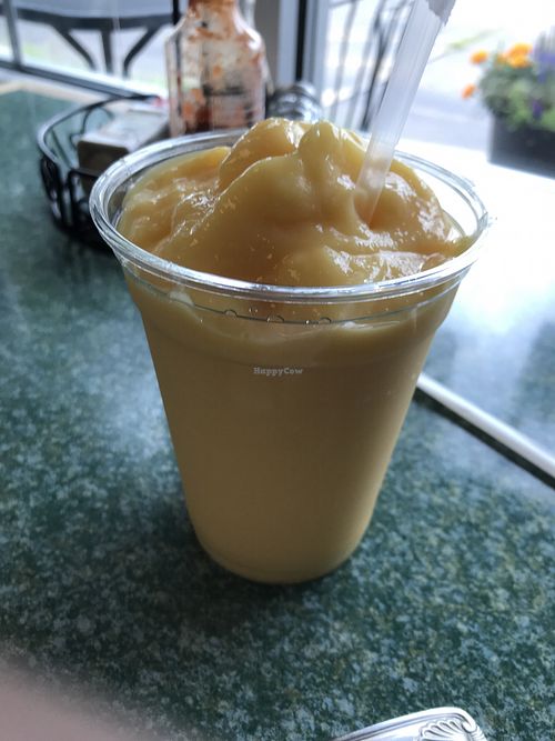 Freshly made mango smoothie  at Ganesa Thai Restaurant in Broomfield