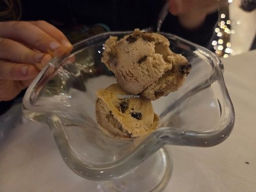 Vegan chocolate ice cream at Zamorins in Whitley Bay