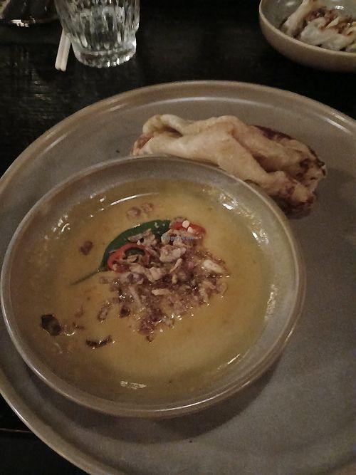 Vegan curry with roti at Ginger Meg's in Newcastle
