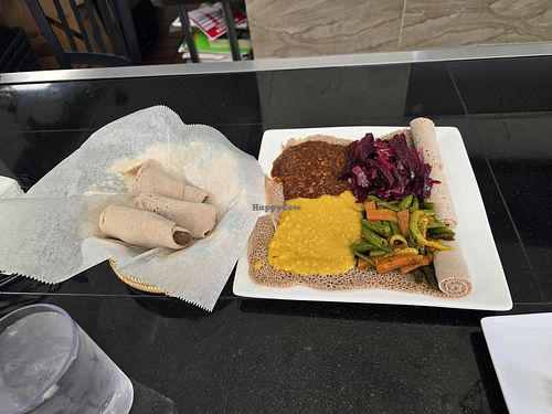 Veggie combo at Lulu EthioVegan in Minneapolis