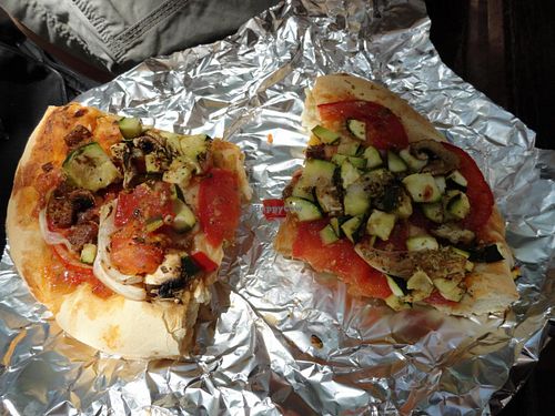 Pizzas at Vegetart Cuina Vegana in Barcelona