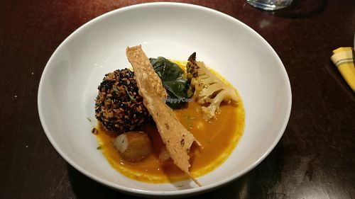 curry, Dal, rice sesam ball... at Rasoterra in Barcelona