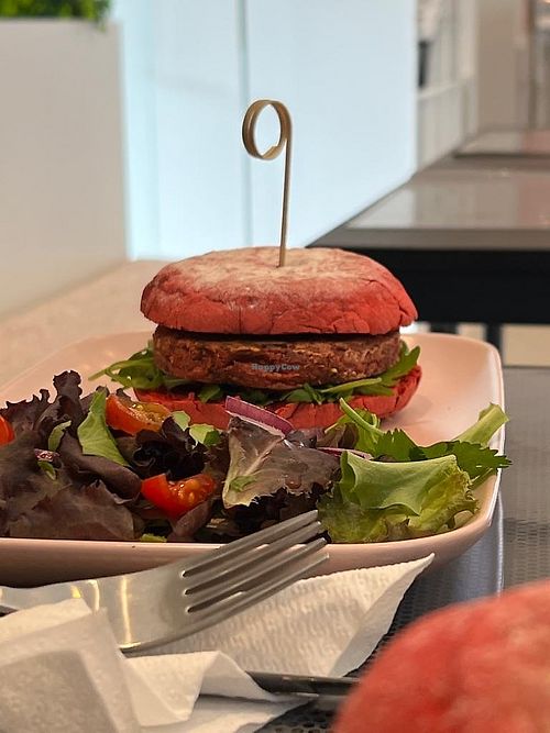 Red bean burger. Really good! at Santiago Caffè in Malveira