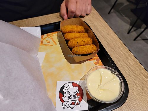 Cheese rings at Pepas Vegan Frituur in Leuven