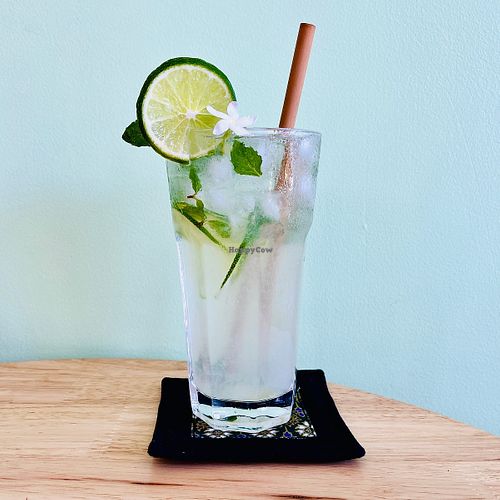 Cambodhi Lemonade: Homemade refreshing lemonade with mint on top. at Mettā Guesthouse Kampot in Kampot