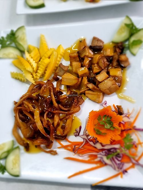 Fried Mushrooms with Passionfruit Sauce at An Nhi Chay in Hue