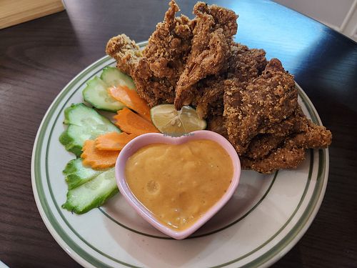 Fried cajun mushroom at Chà Là in Hanoi