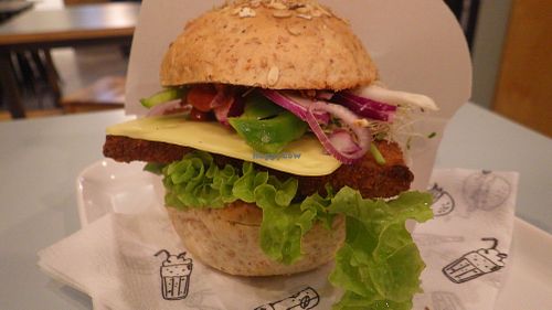 Seitan burger  at Krowarzywa - Hoza in Warsaw