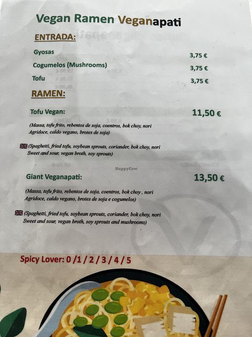 More from the menu. Sorry I didn’t photo the entire thing.  at Veganapati in Lisbon