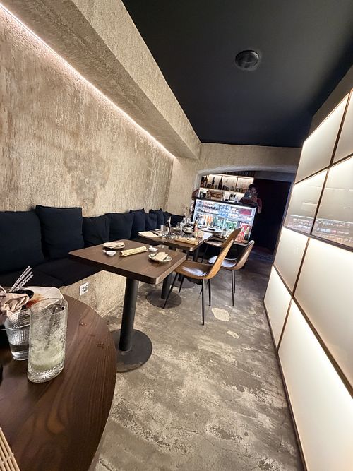 One side of the restaurant   at Sekai Sushi Bar in Lisbon