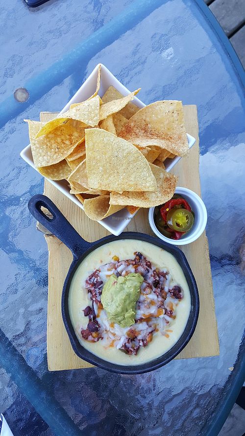 Nacho Chips with Chili Cheese Dip (VG) at Ancient Cedars Cafe in Tobermory