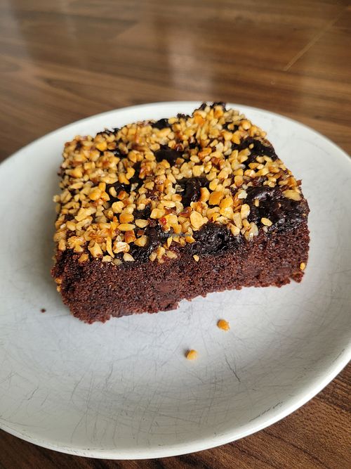 Vegan chocolate cake at Boulderwelt Dortmund in Dortmund