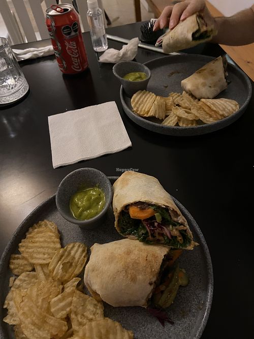 Vegan burritos  at Sano Bistro in Progreso