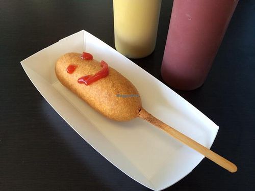 corn dog at Vegan Pizza in Garden Grove